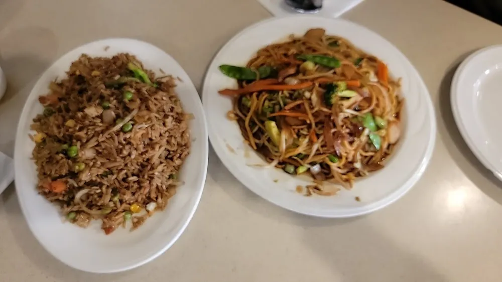 Vegetable Fried Rice and Vegetable Lo Mein